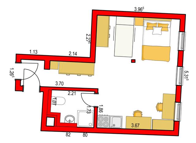 Appartement 6, Neue Straße, Grundriss